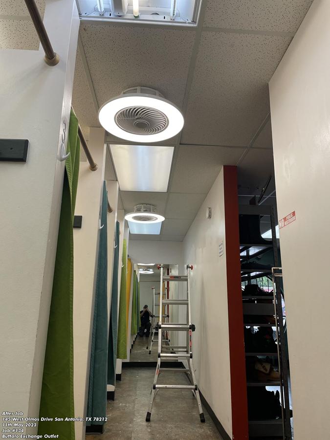 Added a Fan Light in a Retail Dressing Room in New Braunfels, TX Thumbnail